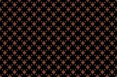 Lüks, yıldızlı, pürüzsüz bir şablon. Motley yıldız deseni, yıldız süslemeleri, siyah arkaplanda pembe ve sarı ızgara..