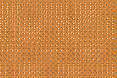 Raster illüstrasyonu. Şirin kozmosta kusursuz çiçek deseni mavi, gri ve turuncu renklerde..