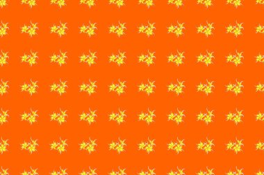 Turuncu arka planda pürüzsüz raster deseni ve sevimli plumeria çiçekleri. Çiçek arka planı.