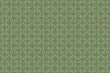 Raster dikişsiz damaske deseni, klasik duvar kağıdı, arka plan. Mavi, yeşil ve sarı renklerle süslü konuşmalar..