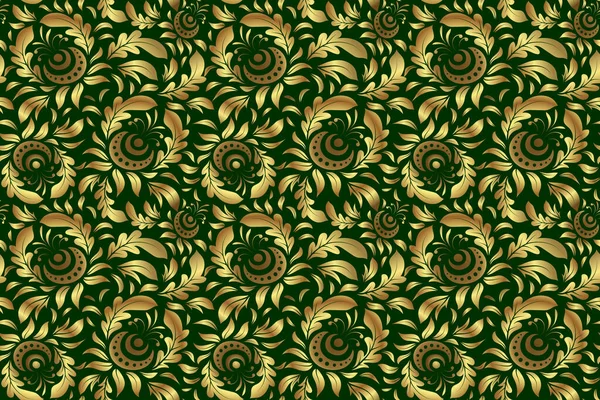 Östliches Gold Auf Grünem Hintergrund Goldenes Gitter Orientalischen Stil Raster — Stockfoto