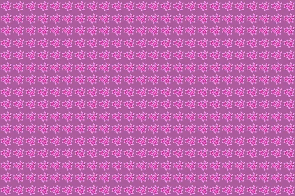 无缝隙图案 小花呈紫色 洋红色和粉红色 手绘花 — 图库照片
