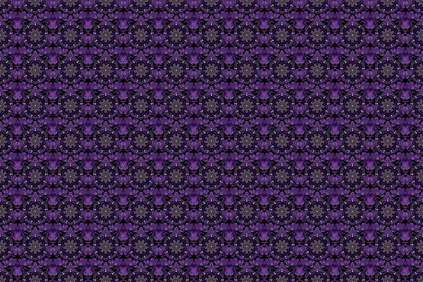 Bonita Ilustración Dibujada Mano Elegante Patrón Violeta Sin Costuras Con —  Fotos de Stock