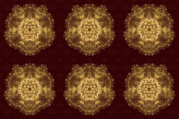 Tribal Boho Estilo Boêmio Ornamento Cartão Ouro Marrom Com Mandala — Fotografia de Stock