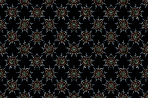Vintage seamless pattern in brown, yellow and neutral colors. Seamless background. Elegant raster damask wallpaper.