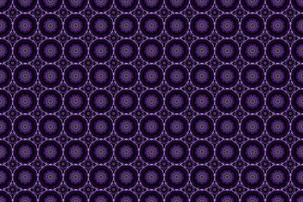 Raster design. Purple, violet and gray seamless pattern on a black background. Decorative symmetry arabesque. Medieval floral royal pattern. Good for greeting card for birthday, invitation or banner.