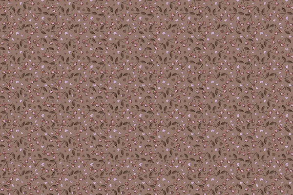 Seamless Pattern Stylized Violet Black Brown Cherry — Stock Photo, Image