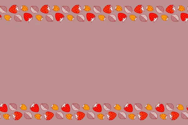 Abstraktes Horizontales Gelbes Weißes Und Rotes Erdbeermuster Mit Kopierraum Platz — Stockfoto