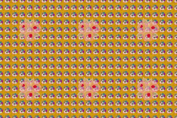 Multicolor Zökkenőmentes Virág Minta Zökkenőmentes Virágminta Raszter Elvont Virágos Háttér — Stock Fotó