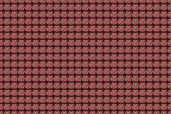 Raster Padrão Sem Costura Laranja Abstrata Rosas Vermelhas Marrons Rosas — Fotografia de Stock