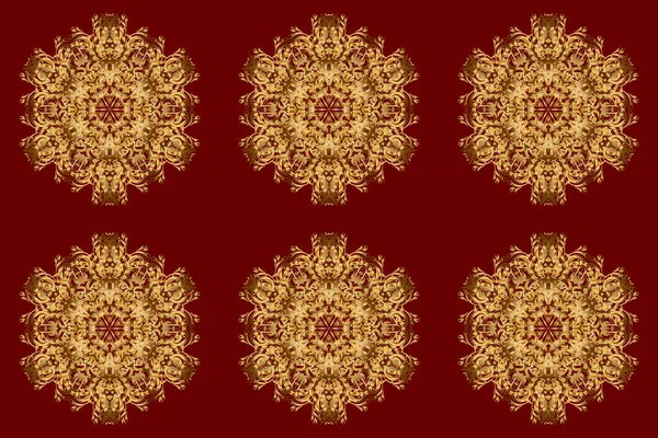 Vintage Uitnodiging Trouwkaart Met Mandala Patroon Elegante Bloemenelementen Met Gouden — Stockfoto