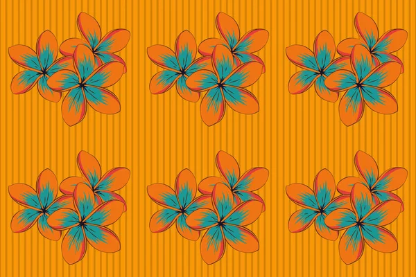 Seamless Pattern Plumeria Flowers Cute Raster Background Graphic Modern Pattern — Stock Photo, Image