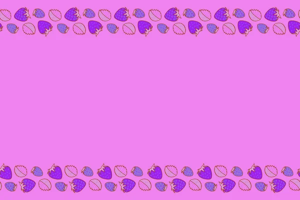 Morango Horizontal Decorativo Abstrato Bonito Cores Rosa Marrom Violeta Com — Fotografia de Stock