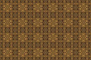 Kusursuz soyut arka plan ve altın tekrarlayan elementler. Siyah ve altın desenli. Zarif raster klasik altın pürüzsüz desen.