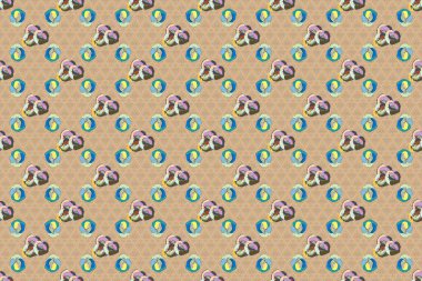 Eski bir çiçek süsü. Soyut klasik dikişsiz desen.