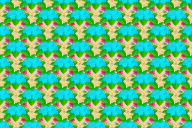 Bej arka planda soyut, sevimli çiçek deseni. Raster illüstrasyonu. Parlak güzel amber çiçekleri pürüzsüz arkaplan.