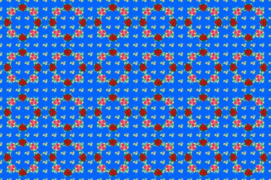 Kusursuz çiçekli raster deseni çizimi.