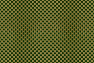 Tasarım davetiyesi, kart, duvar kağıdı ya da kumaş için yeşil arka planda altın raster baskısı. Altın süsleme kusursuz desen.