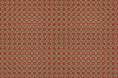 Kusursuz desen. Süslü sınır. Kusursuz kumaş deseni, sarı ve kırmızı klasik duvar kağıdı..