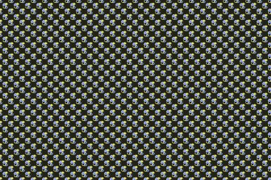 Karalama çizim stili, elle çizilmiş çizim. Kozmos çiçekleri, yapraklar, dekoratif elementler, sıçramalar, lekeler ve mavi, siyah ve yeşil renklerde damlalar..