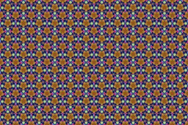 Raster, sarı, mavi ve gri renklerde, dikişsiz klasik desen. Kumaş baskısı, hatıra defteri, hediye paketi için..