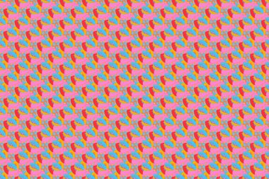 Raster gelincik çiçekleri pürüzsüz desen. Mavi, pembe ve sarı renklerde kusursuz çiçek deseni.