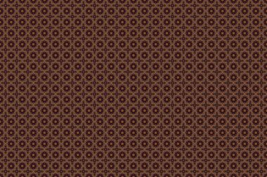 Kış kar tasarımı duvar kağıdı. Raster illüstrasyonu. Kahverengi ve kırmızı kar taneleri. Noel aromalı kar taneleri pürüzsüz desenlidir. Sembol bayramı, Yeni Yıl 2020 Kutlaması.