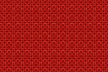 Güzel turuncu, siyah ve kırmızı el yapımı, dikişsiz raster çizimi. Çiçek ve Mandala elementleriyle kusursuz bir desen..