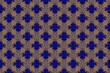 Art deco tarzı. Puantiye, konfeti. Raster illüstrasyonu. Parlak fon. Altın folyo dokusu. Mavi ve altın pürüzsüz desen. Soyut geometrik modern arkaplan.