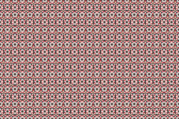Cute Floral Background Flowers Seamless Pattern Red Gray Brown Colors — Stock Photo, Image