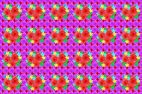 Color Seamless Floral Raster Pattern — Stock Photo, Image