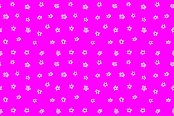 Retro Süßes Nahtloses Muster Mit Vielen Blumen Floraler Hintergrund Magenta — Stockfoto