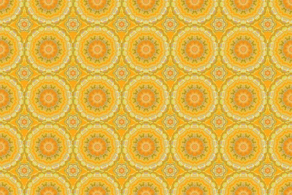 Damask Seamless Floral Background Pattern Orange Beige Yellow Colors Raster — Stock Photo, Image