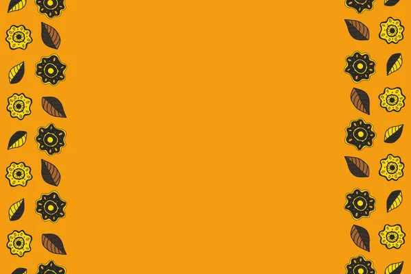 Вертикальный Стилизованный Цветок Узора Цветы Желтом Коричневом Цветах Пространством Копирования — стоковое фото