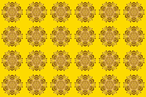 Hand Drawing Gold Star Elegant Element Isolated Yellow Background — Stock Photo, Image