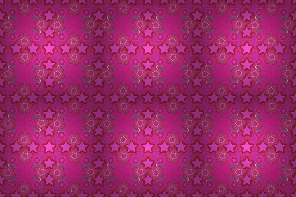Weicher Aquarell Blumendruck Nahtloses Muster Violett Magenta Und Rosa Farben — Stockfoto