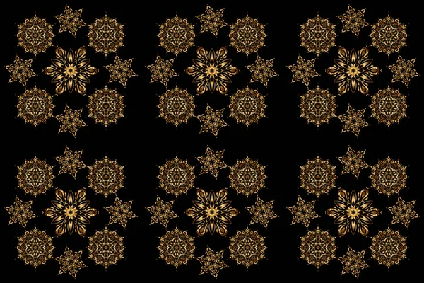 Απρόσκοπτη Μοτίβο Στολίδι Δαμασκηνί Απρόσκοπτη Raster Χρυσό Στολίδι Αραβικό Στυλ — Φωτογραφία Αρχείου