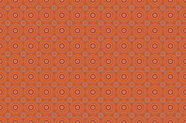 Çok renkli geometrik süslemeli soyut turuncu arkaplan. Dijital kağıt, tekstil baskısı, sayfa dolumu için kullanılabilir. Geleneksel Noel renklerinde kusursuz desen.