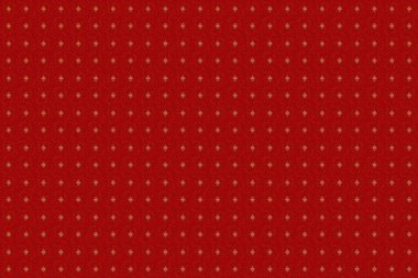 Eski bir süs. Raster illüstrasyonu. Basit, pürüzsüz desen. Kırmızı arkaplanda altın yıldızlar..