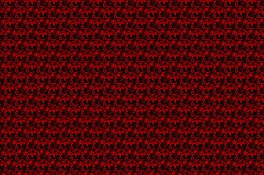 Tarz sahibi kozmos çiçekleri siyah ve kırmızı renklerde kusursuz çiçek deseni. Raster illüstrasyonu.