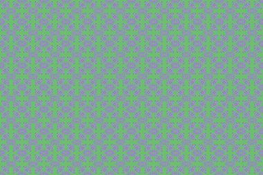 Mor, yeşil ve mavi elementlerle doğu tarzında kusursuz bir desen. Tasarım şablonu için klasik dikişsiz ızgara. Kartlar için Raster eskizi, teşekkür mesajı, yazdırma.