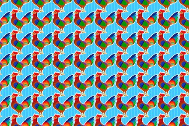 Renksiz sik arka planı. Raster illüstrasyonu. Mavi arka planda sevimli bir horozla. El çizimi horoz illüstrasyonu.