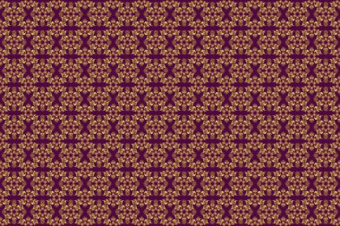 İslami kart geçmişi. Mor arka planda doğu altınları. Raster tasarım için kusursuz elementler. Doğu tarzında altın ızgara.