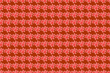 Güzel raster dokusu. Kahverengi arka planda sevimli tesisat çiçekleri olan pürüzsüz bir desen. Bahar mahsulü çiçek arkaplanı.