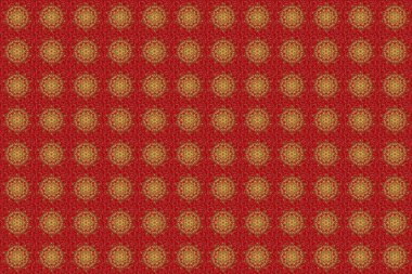 Kumaş ya da kağıda basmak için mükemmel. Kırmızı arka planda el çizimi çizimi. İslam, Arapça, Hintçe, sedir motifleri. Mandalalı kusursuz desenli fayans. Klasik dekoratif öğeler.