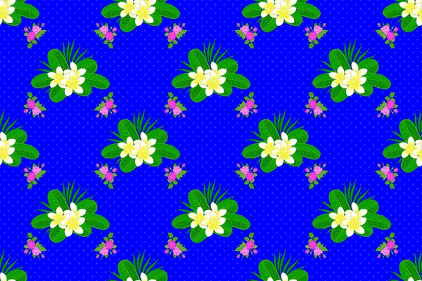 Hermosas Flores Plumeria Acuarela Sobre Fondo Azul Pintura Brillante Inspirado — Foto de Stock