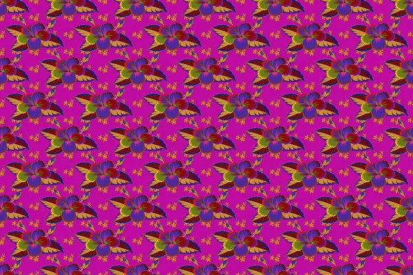 Квітка Растрового Гібіскуса Червоного Пурпурового Фіолетового Кольорів — стокове фото
