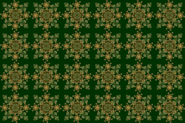 Luxury Golden Seamless Pattern Stars Star Pattern Green Backdrop Golden — Stock Photo, Image