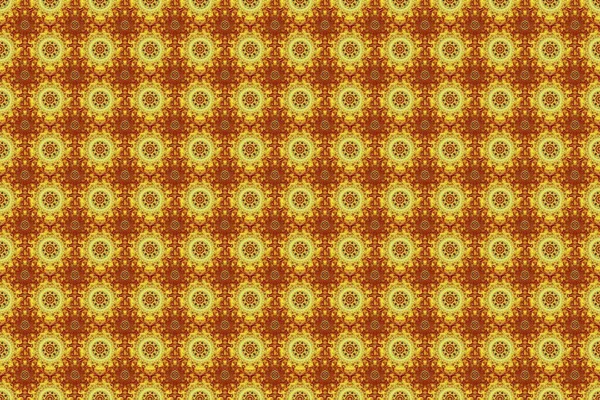 Distressed Damask Seamless Pattern Background Tile Raster Seamless Ornament Brown — Stock Photo, Image