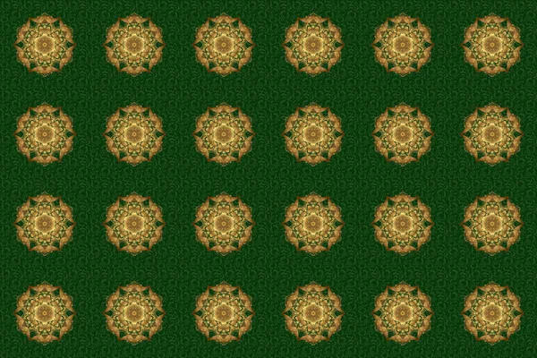 緑と金のヴィンテージの装飾 シームレスなパターン — ストック写真